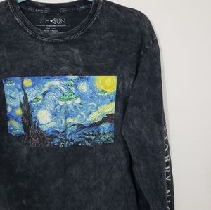 Fifth Sun Starry Night Graphic Crop Tee Sweater